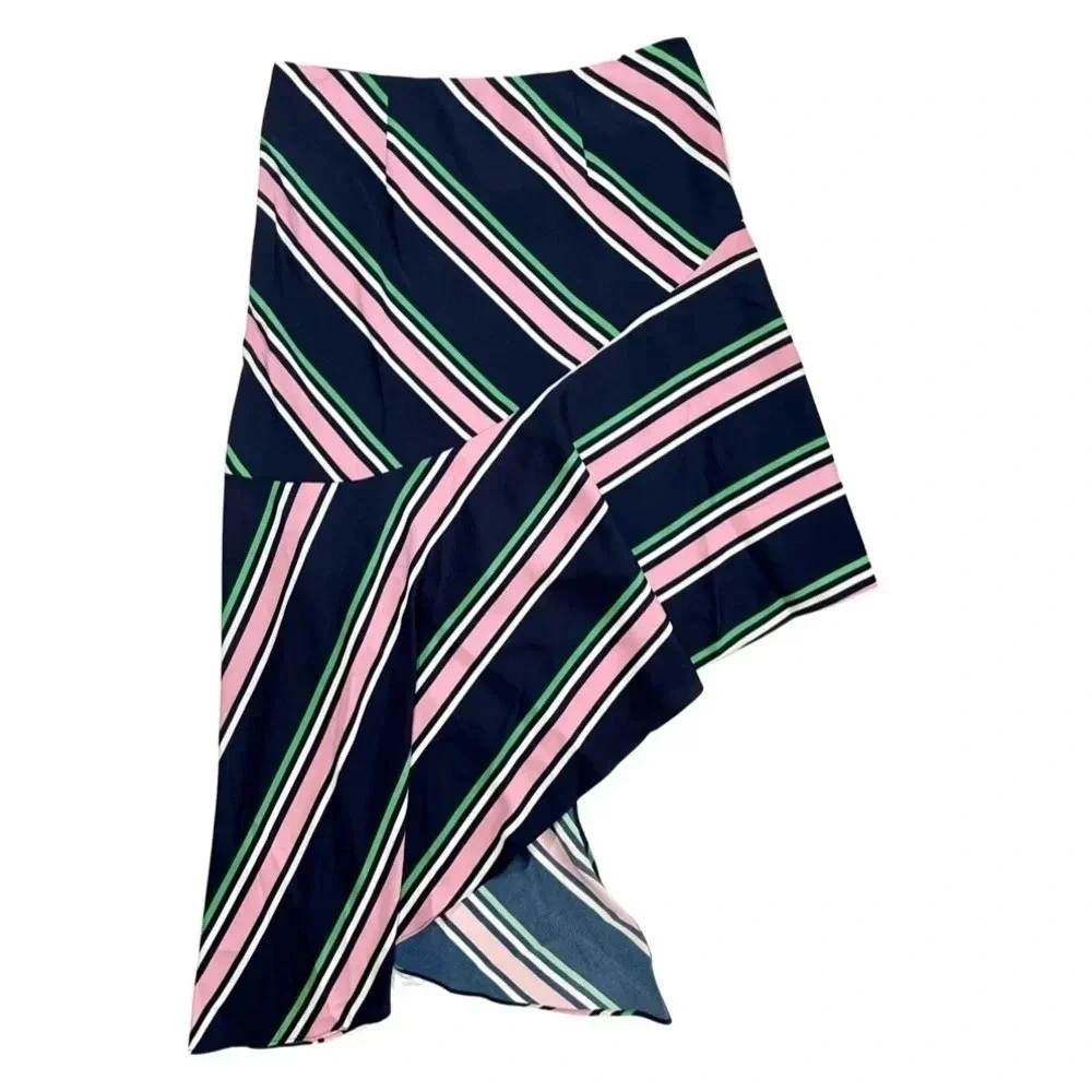 Bar lll Far Side Striped Asymmetrical Skirt Size 6 NWT